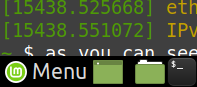 The menu bar covering only the lower half of the words 