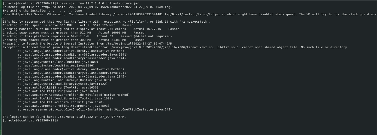 Error in the console when trying to run the .jar