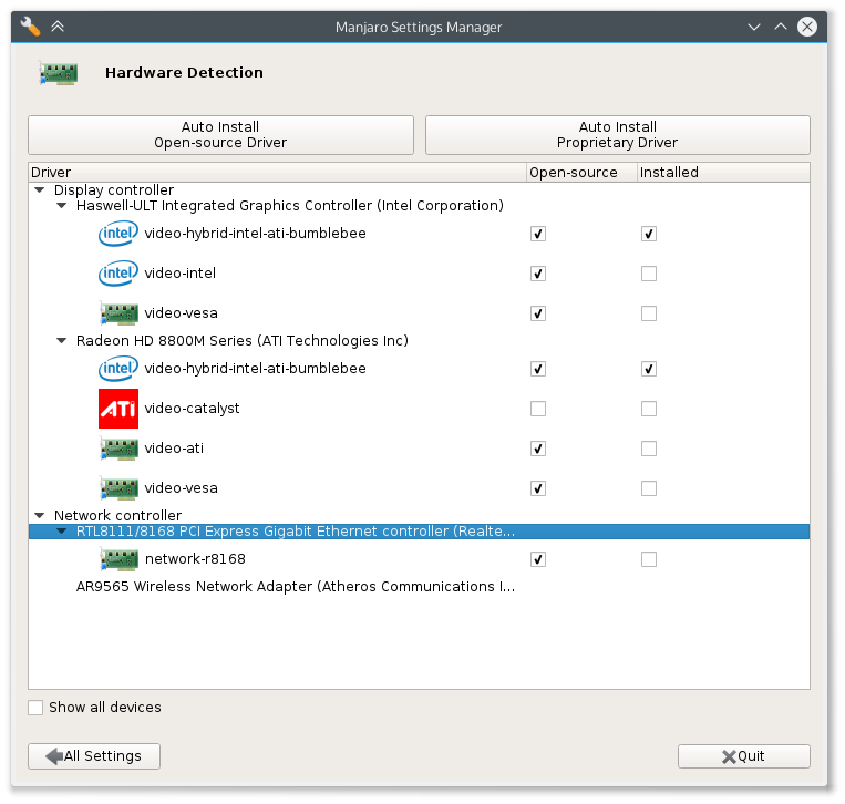 Manjaro Settings Manager