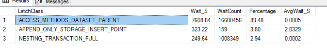 Latches from query
