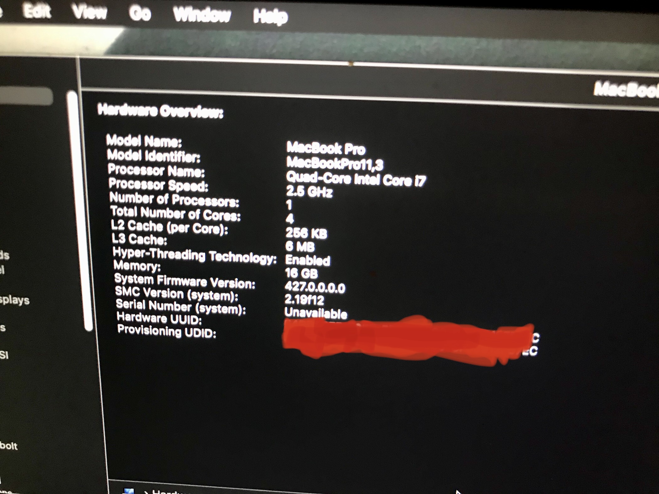 About this mac, serial number unavailable