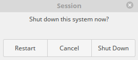 after this command standard shutdown menu appears