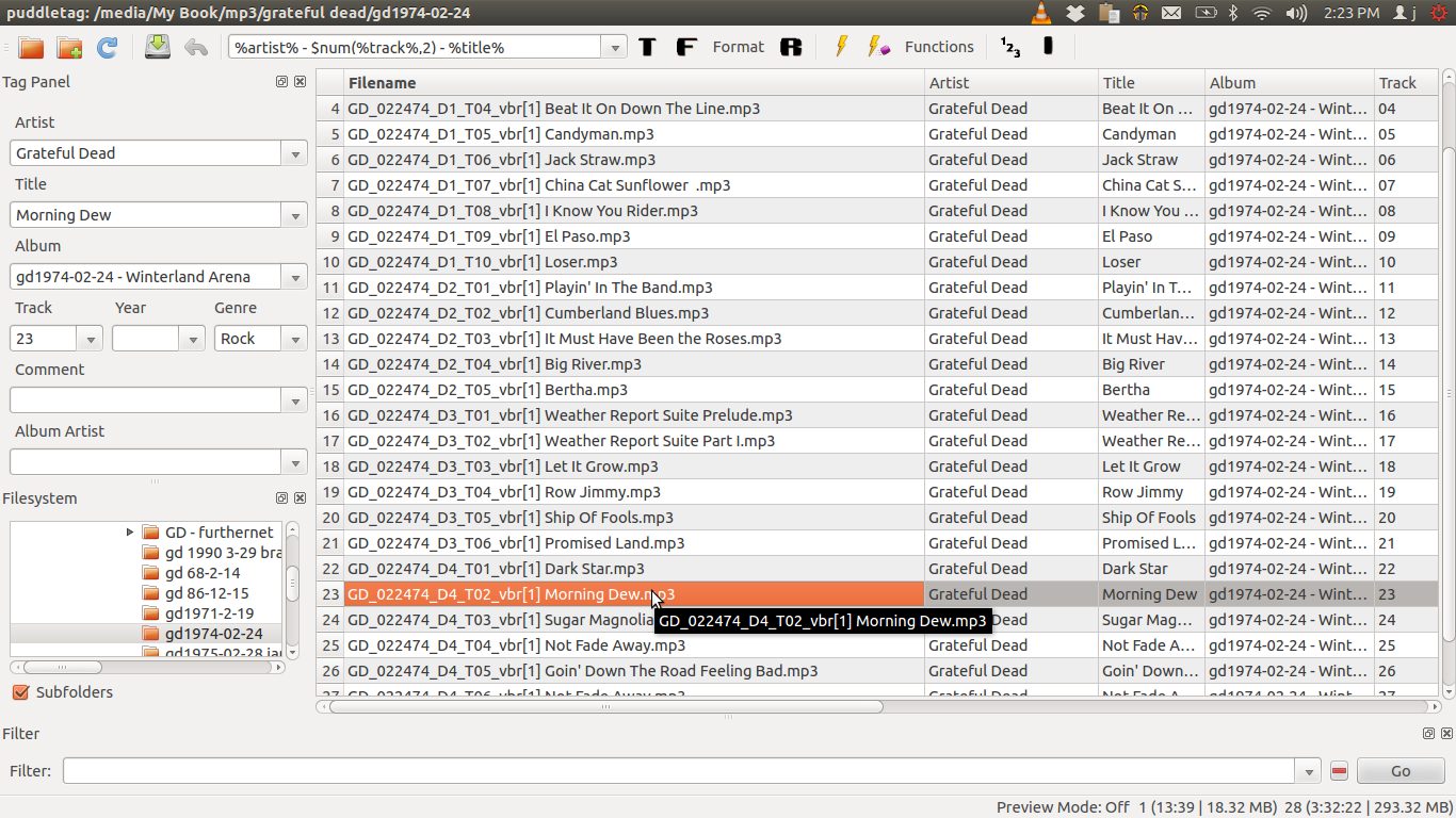 Back on the hard drive - looks well tagged and uniform
