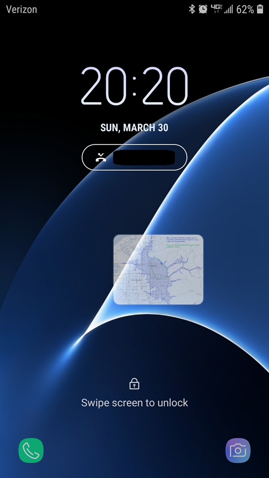 Lock screen with 'ghost image'