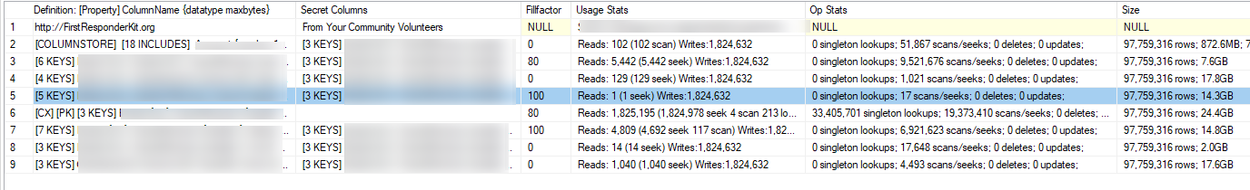 BlitzIndex output