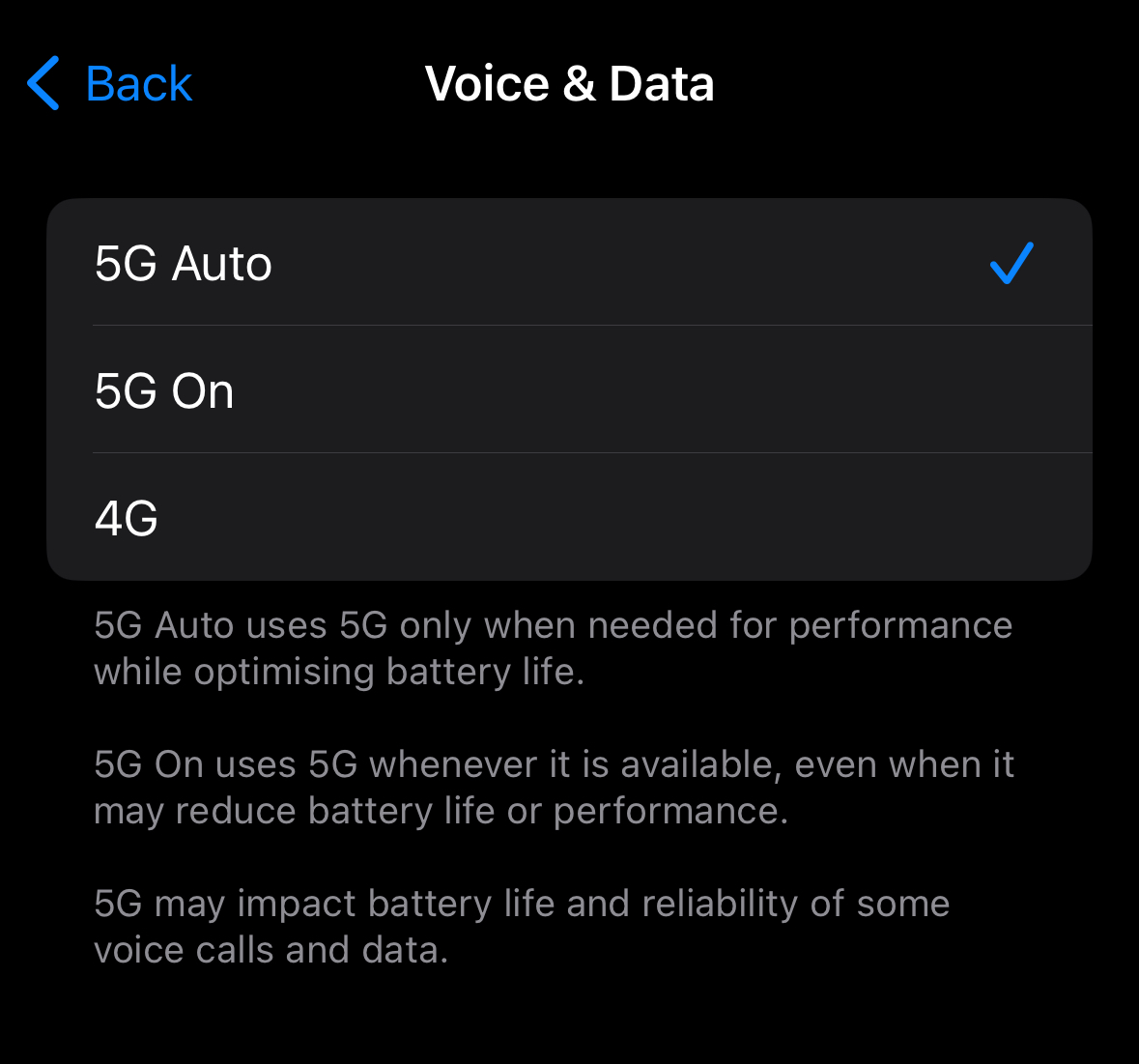 settings screenshot