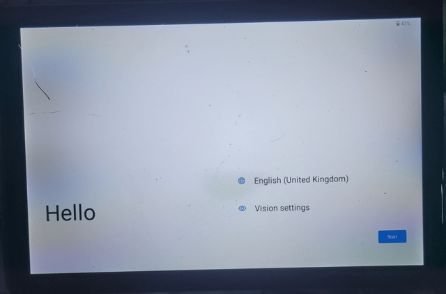 first screen after logo
