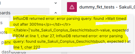 Influxdb error