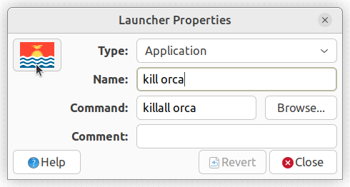 Application Launcher: $killall orca