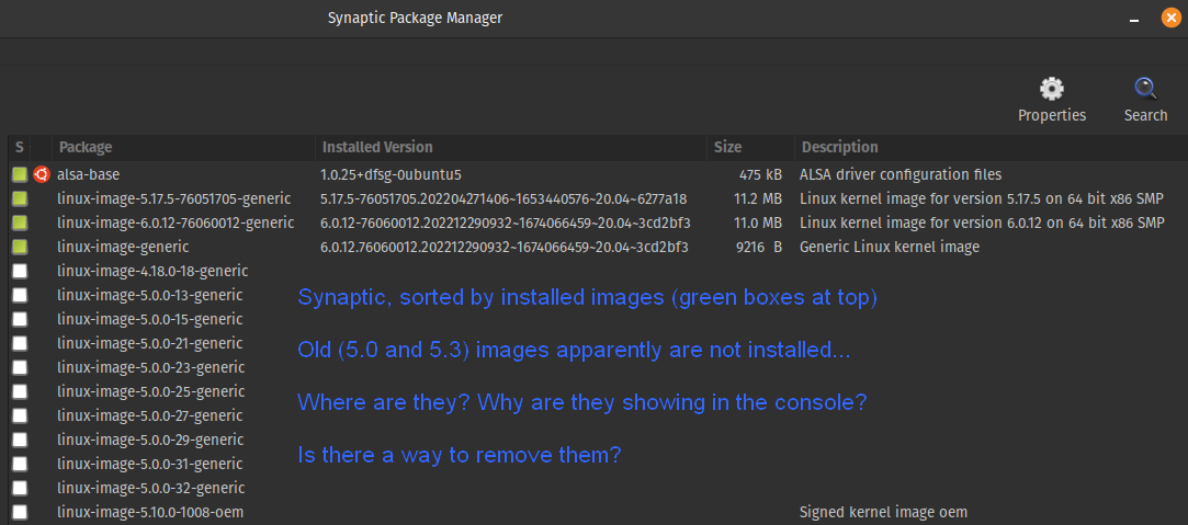 old images do not appear in synaptic