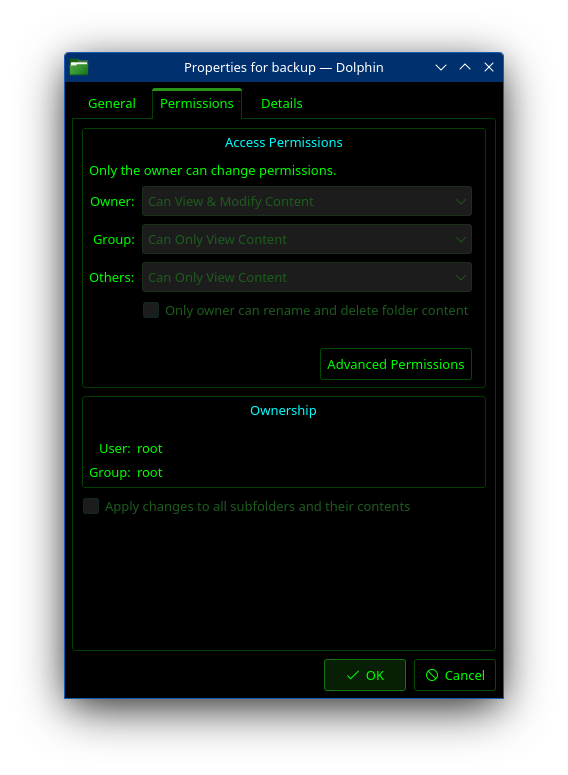 backup properties