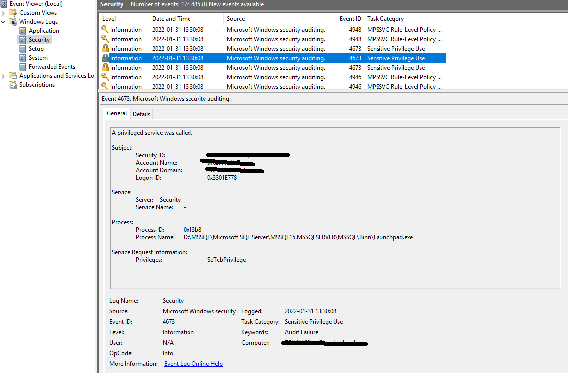 event logs
