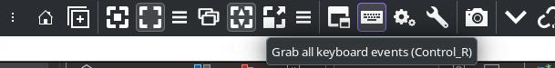 Screenshot of Remmina Grab all keyboard events toggle button