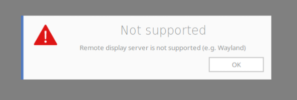 AnyDesk: Remote display server is not supported (e.g. Wayland) 