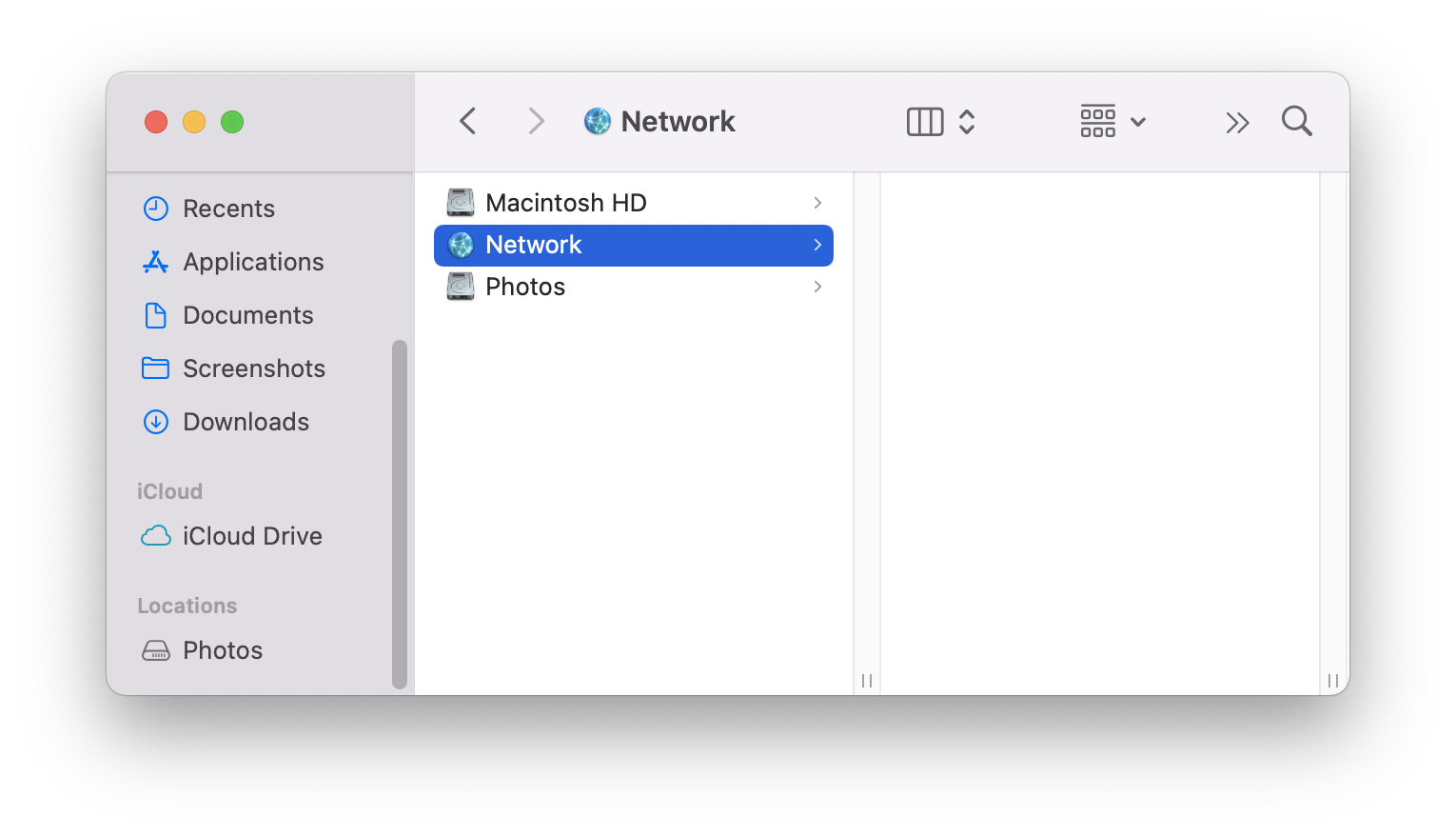 nothing in Network or Sidebar