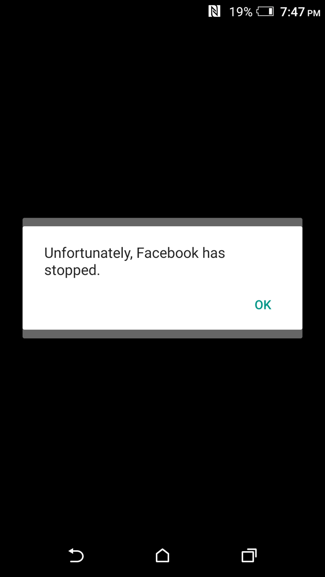 Unfortunately, Facebook has stopped.