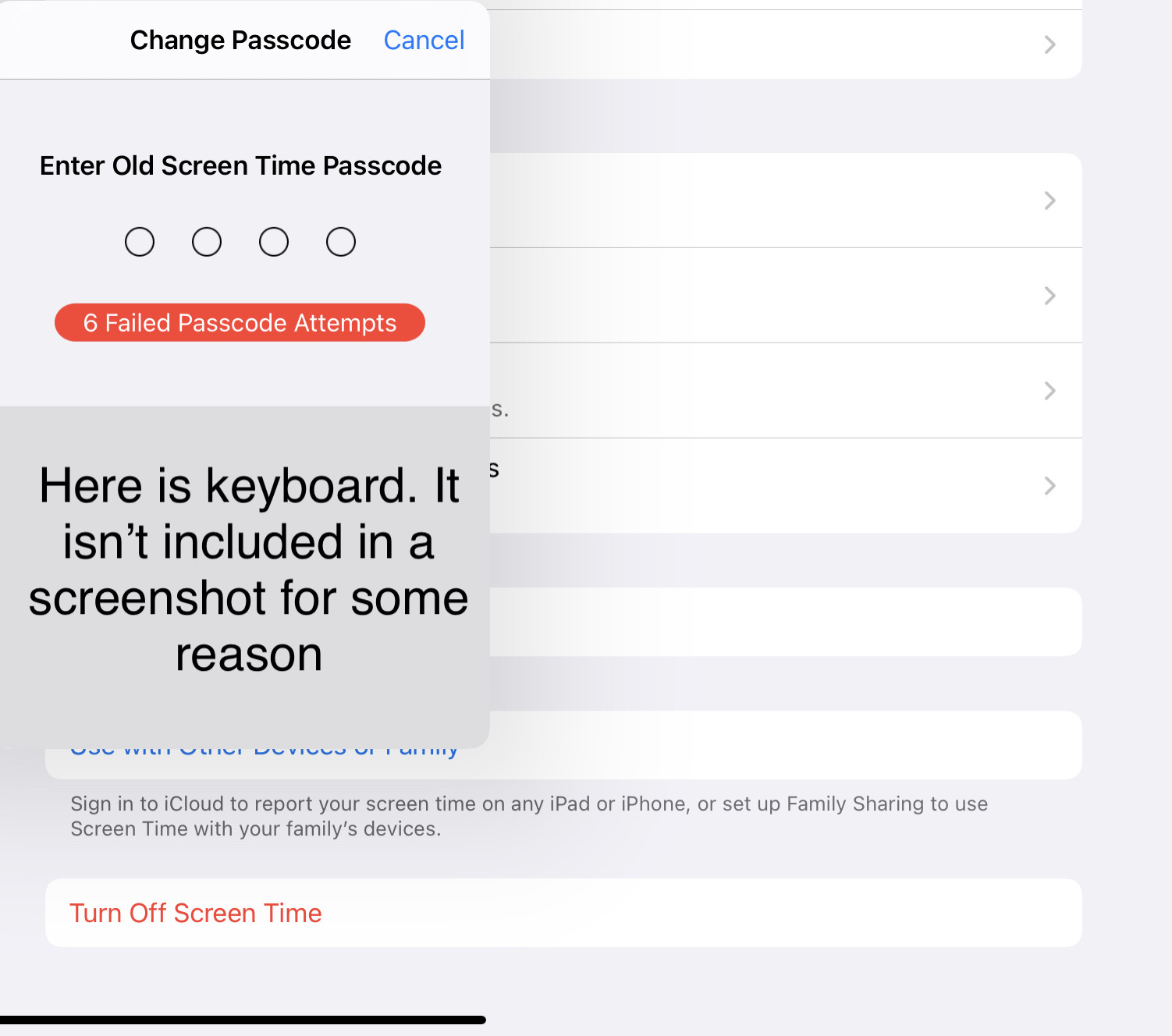here is the changing password screen