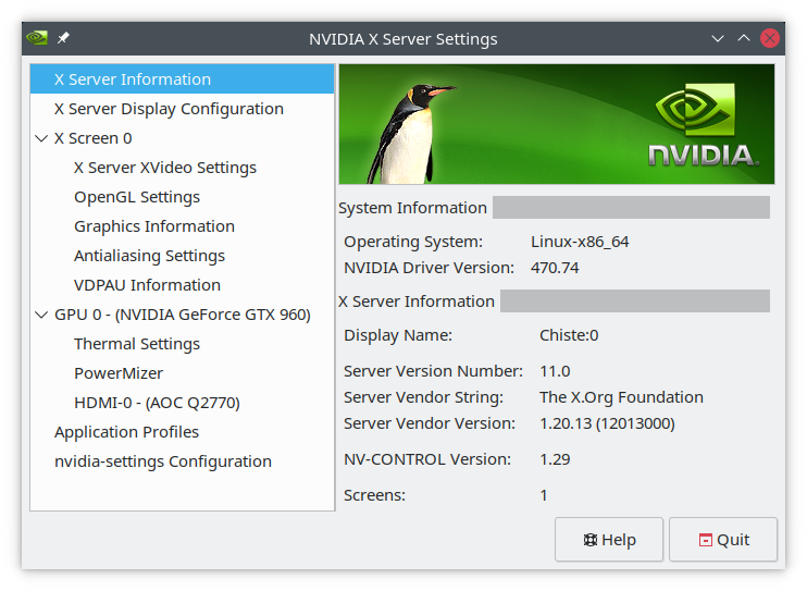 No Quadro card in nvidia-settings