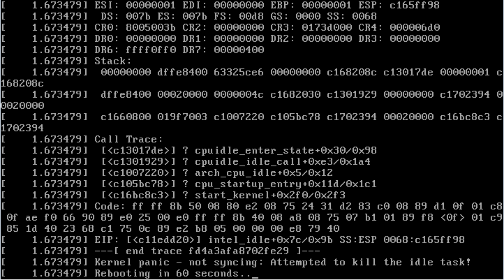 kernel panic message - image