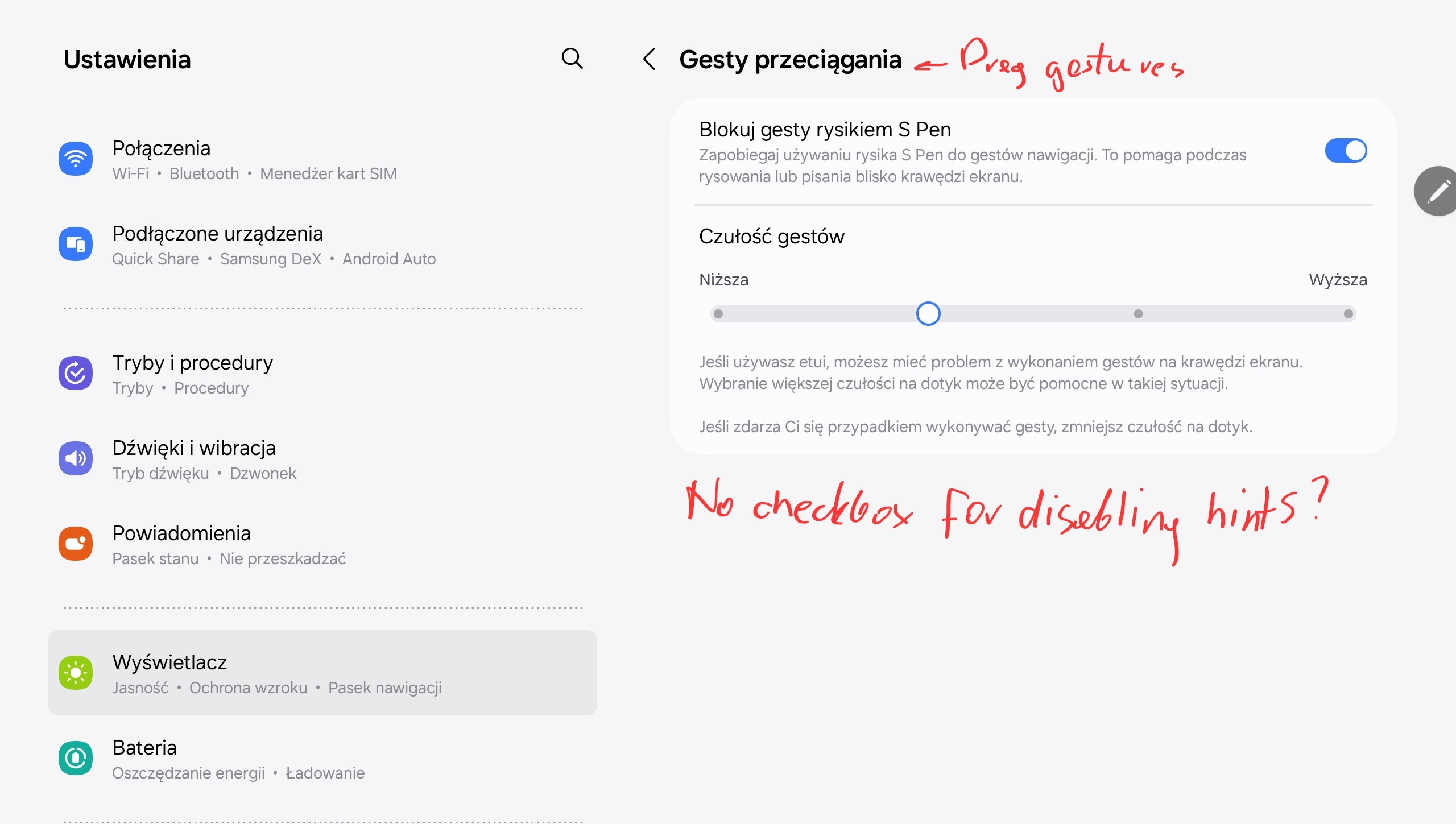 Missing settings