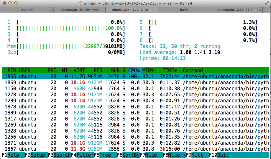 System usage. Virtual memory is exceeding the root drive space.