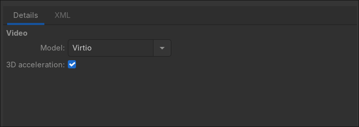video configuration on virt-manager