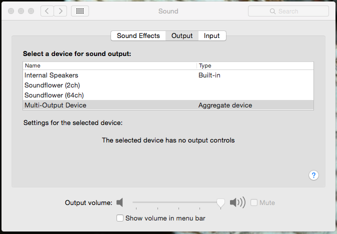 Sys. Prefs. Sound settings