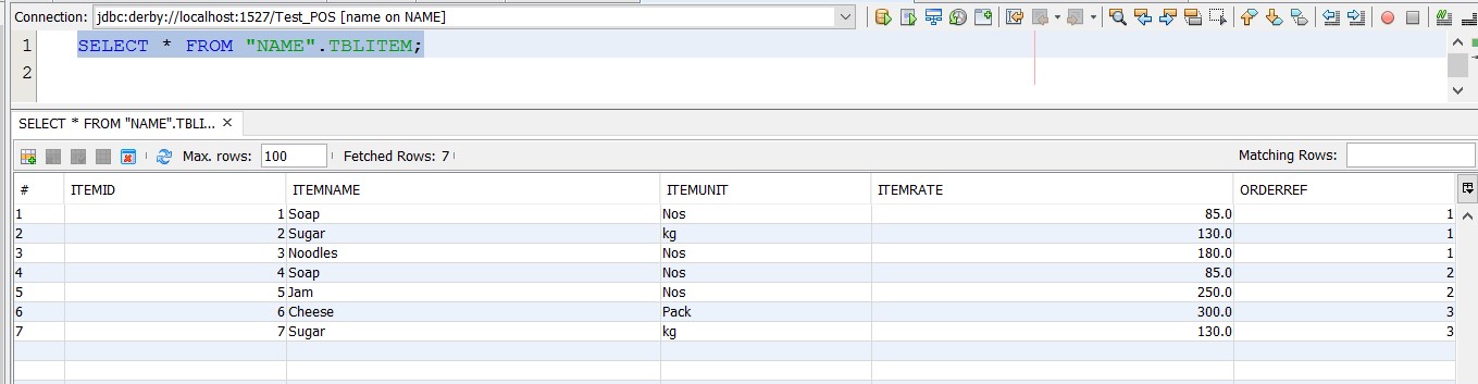 Item Table