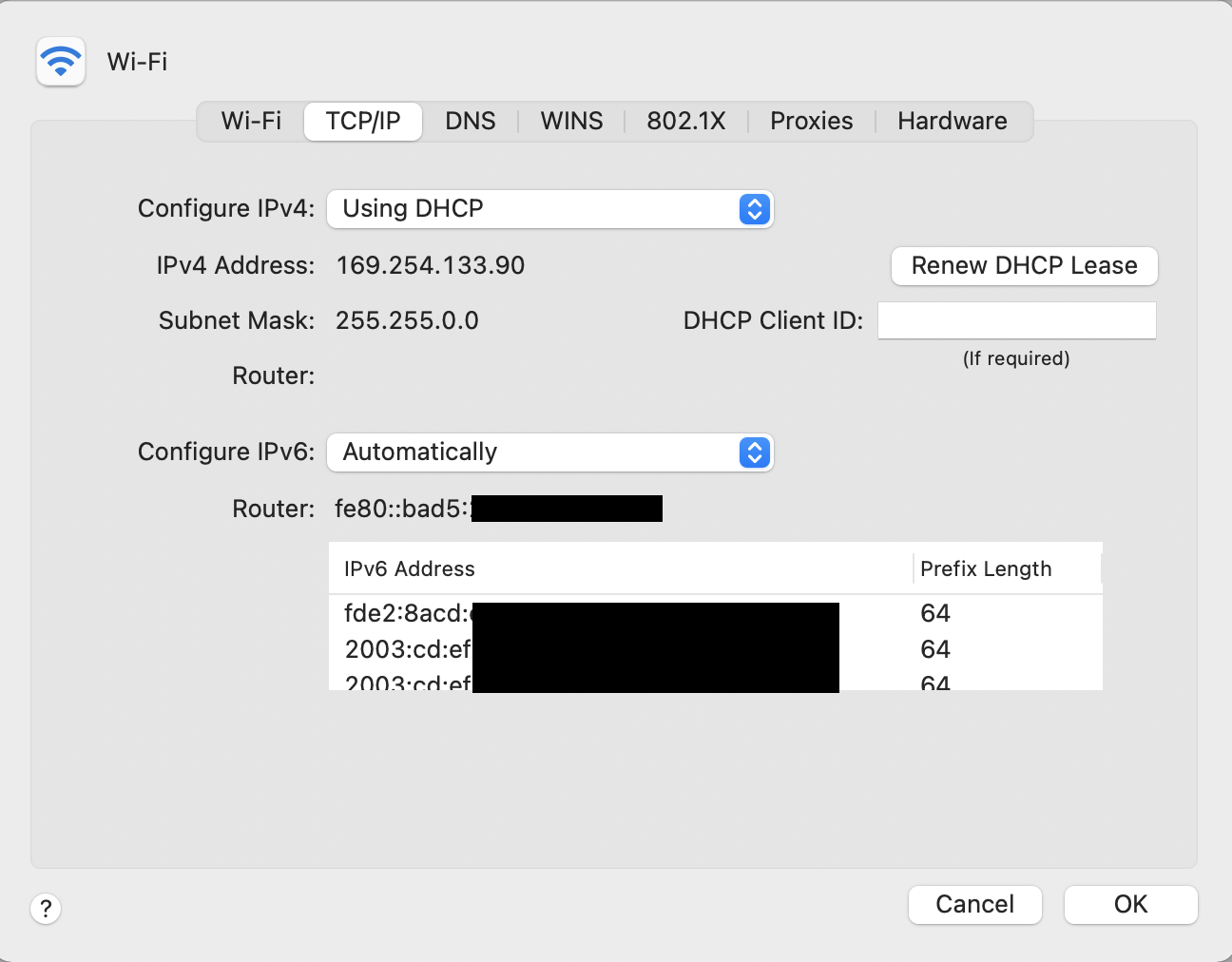 Network settings