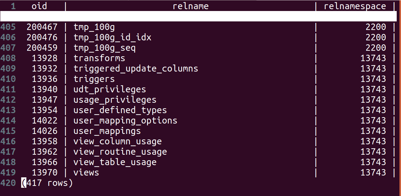 Console pager for psql output