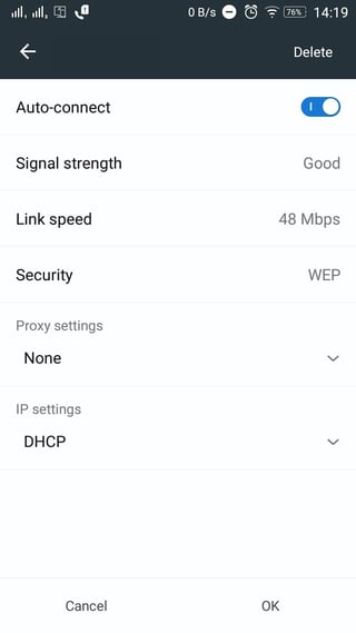 Android WiFi proxy settings