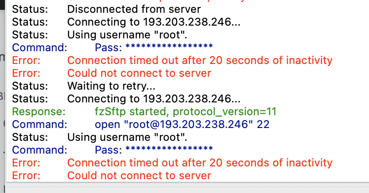 Timeout error