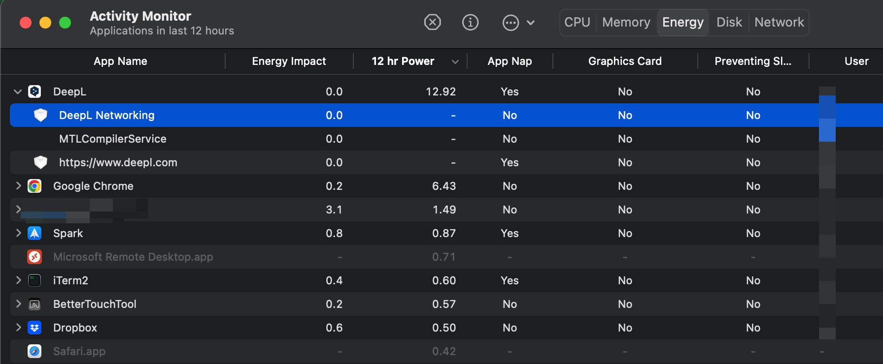 DeepL using significant energy
