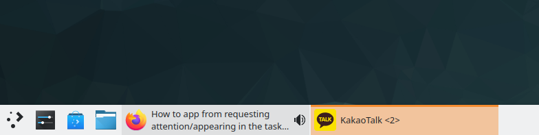 KakaoTalk requesting attention in KDE