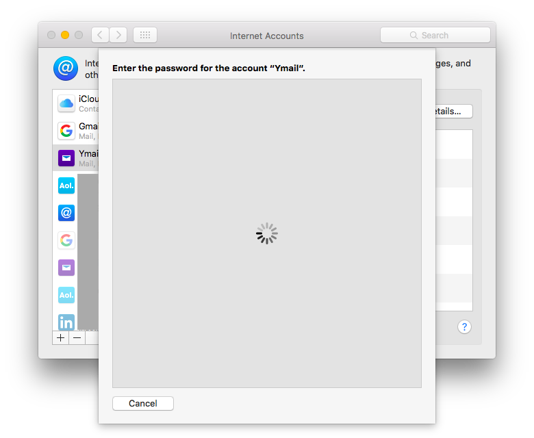 Ymail empty