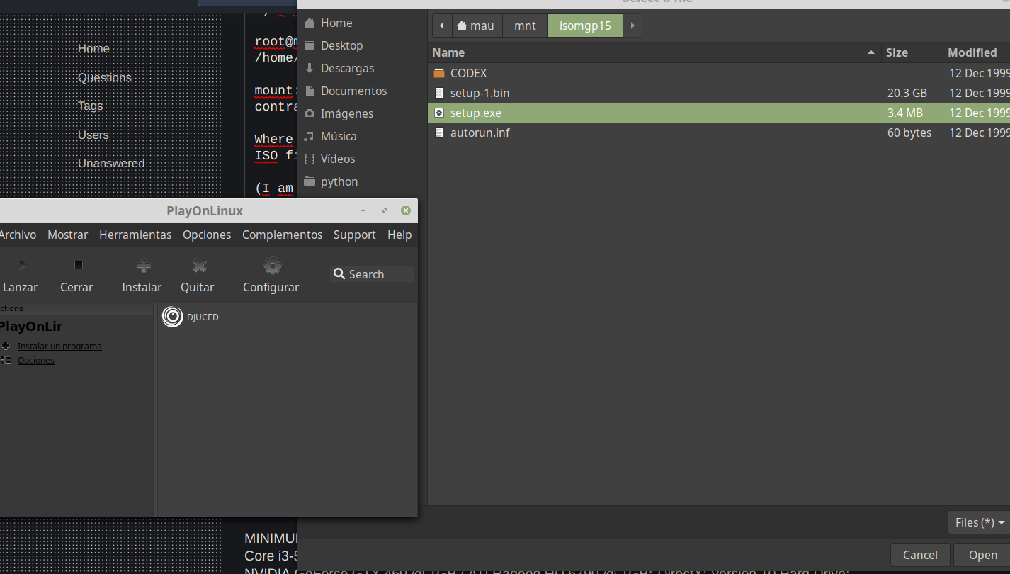 First attempt MotoGp .exe on PlayOnLinux