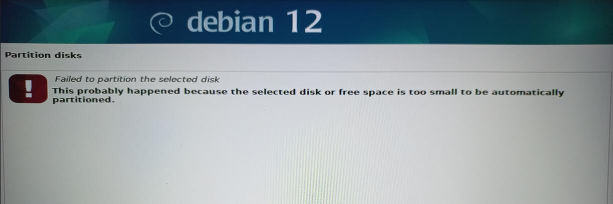 Failed to detect the free space