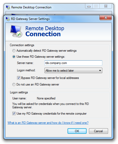 Connection Settings