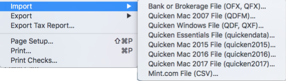 Quicken Import
