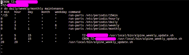 crontab entry