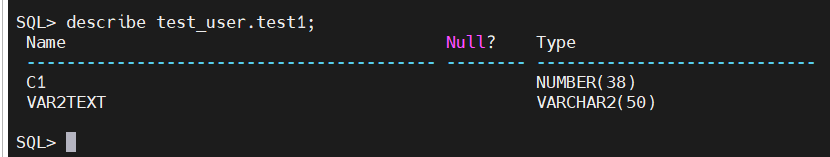 Datatypes of columns