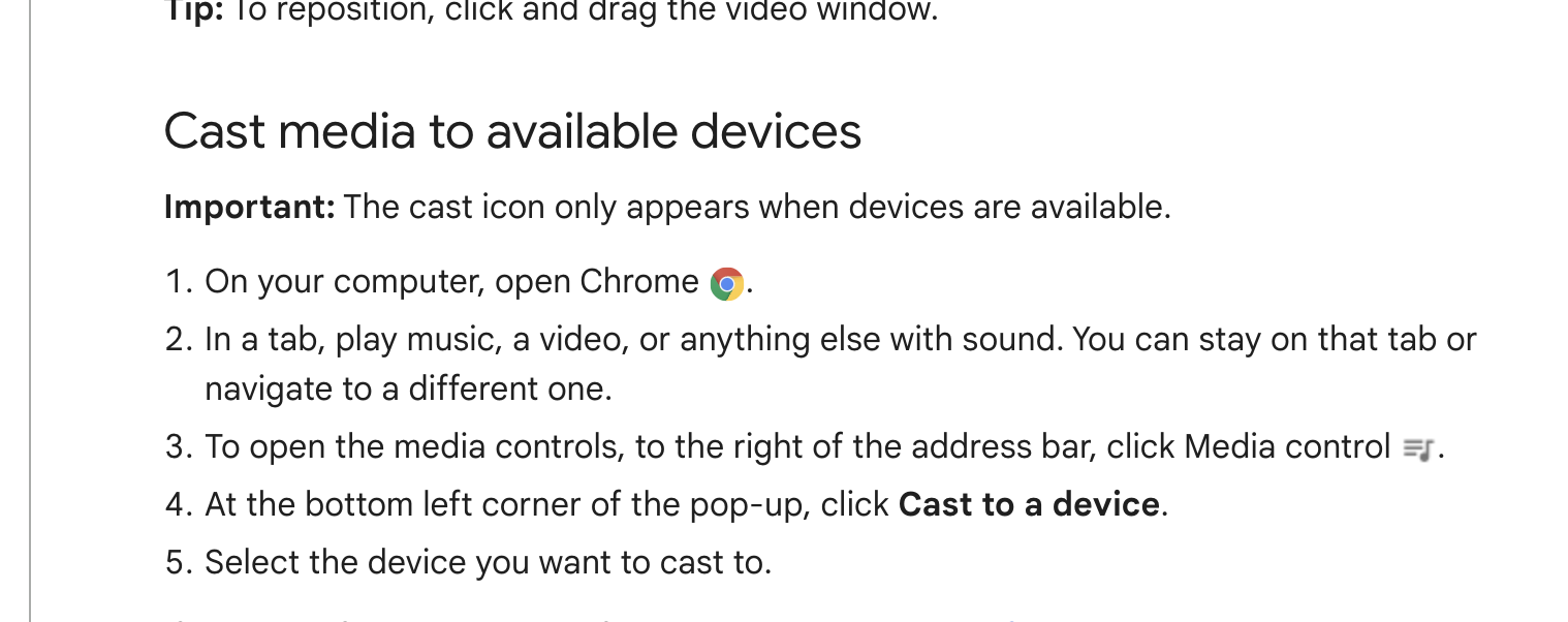 Cast to a device