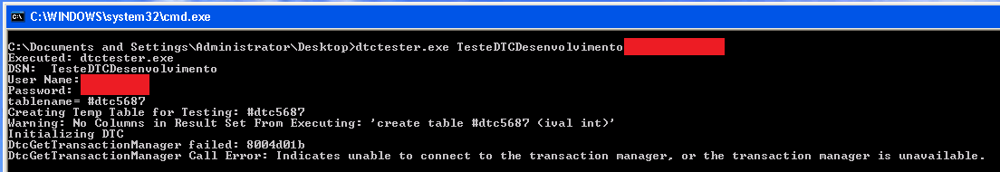 output of dtctester