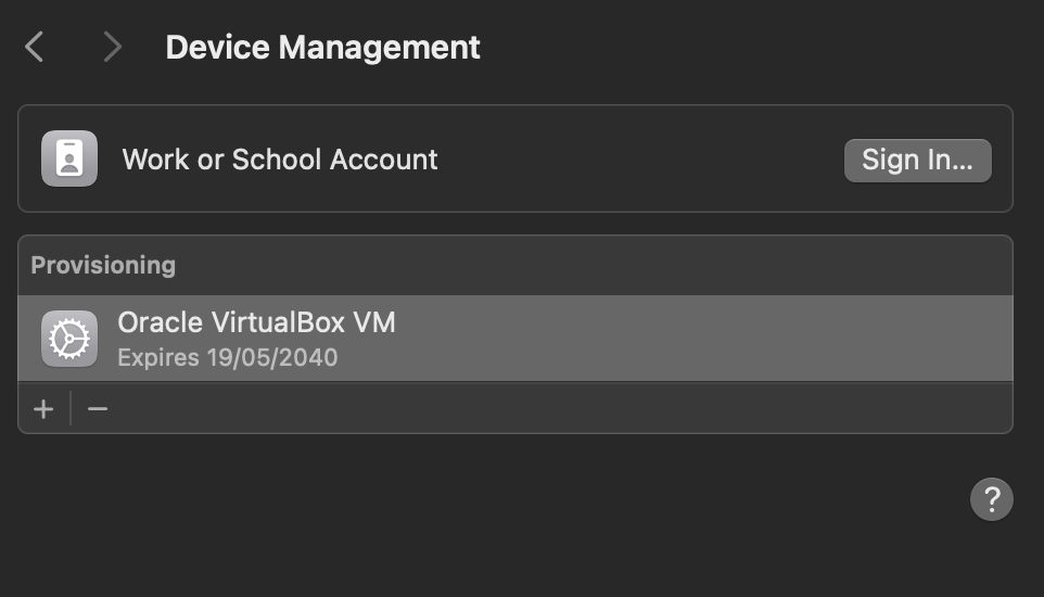Device Management window