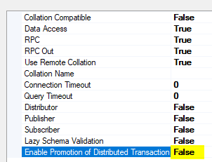 Linked Server Options