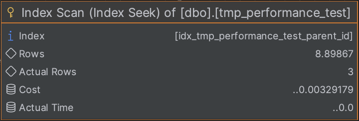 query plan index seek