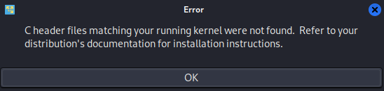Error window