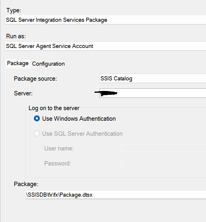package connection confg