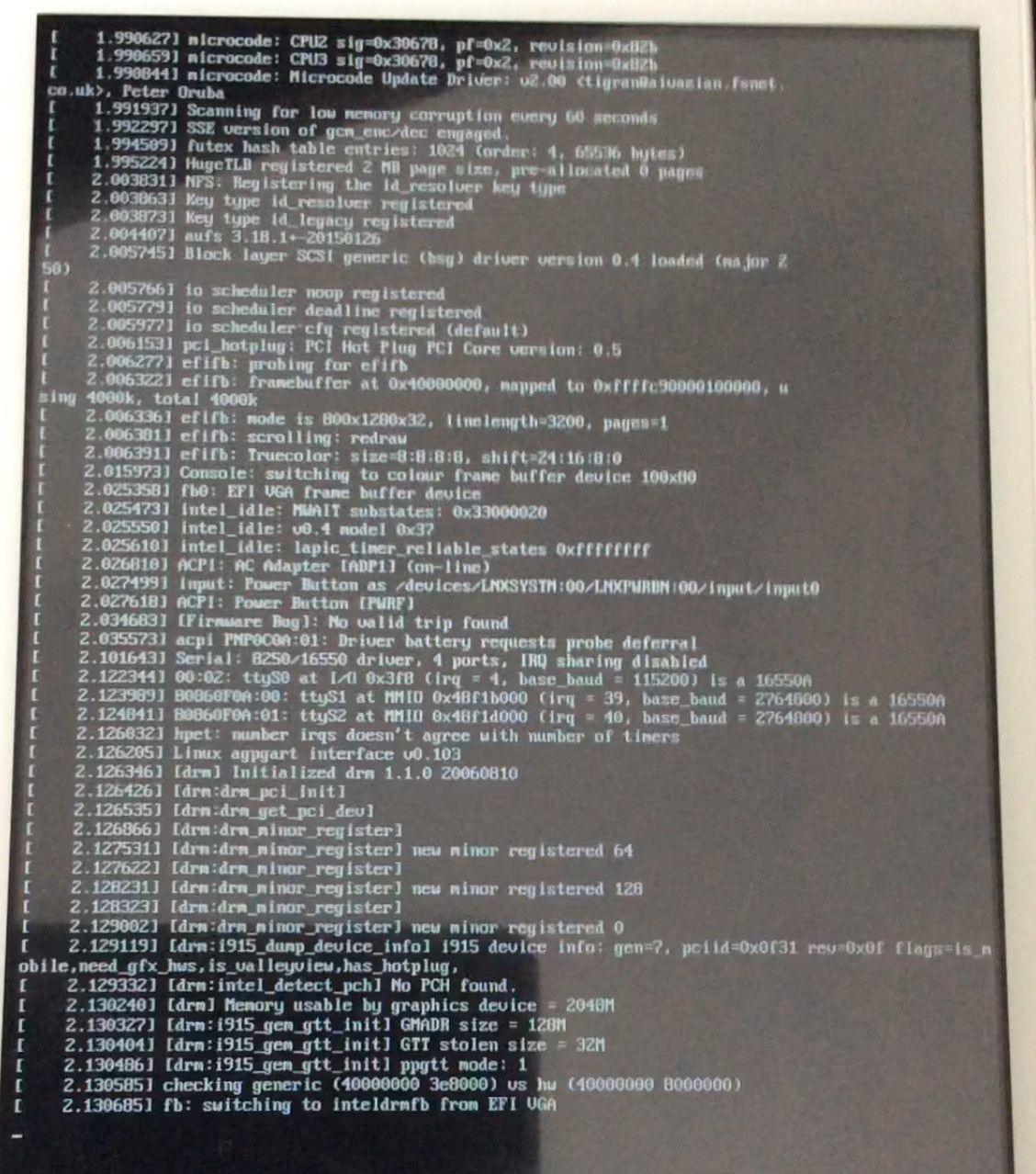 Boot Log