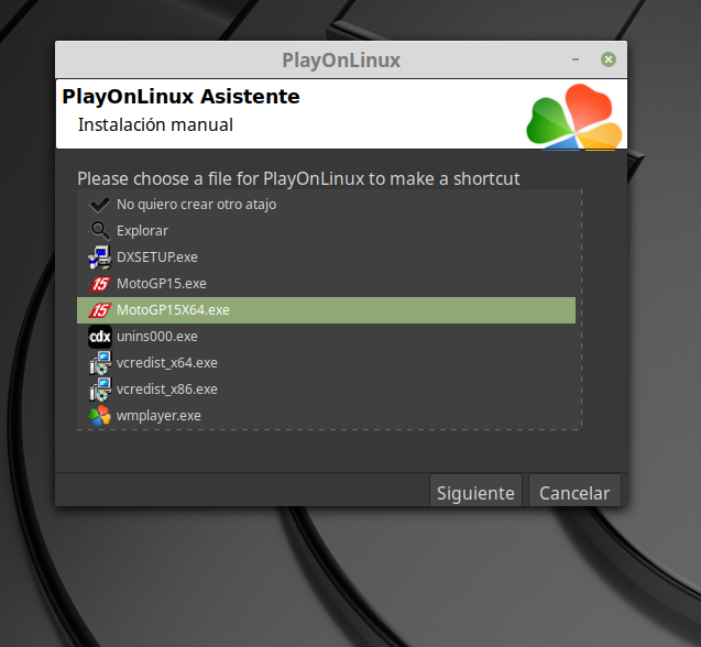 ShortcutsPlayOnLinux